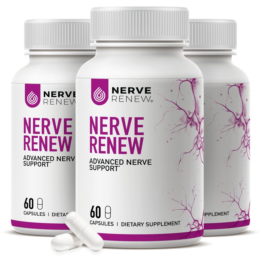 NERVE RENEW Advanced Nerve Support - 300mg Stabilized R-Alpha Lipoic Acid, Vitamina B Complex, Benfotiamine, Erbe per il supporto rapido