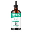 Vimergy Organic Liquid Vitamina B12 Supplemento 2500 mcg, Methylcobalamin & Adenosylcobalamin Fast-Absorbing Energy Support USDA Organic, Vegan, Non-GMO B12 Vitamine per Donne & Men 115 Serving (115 mL)