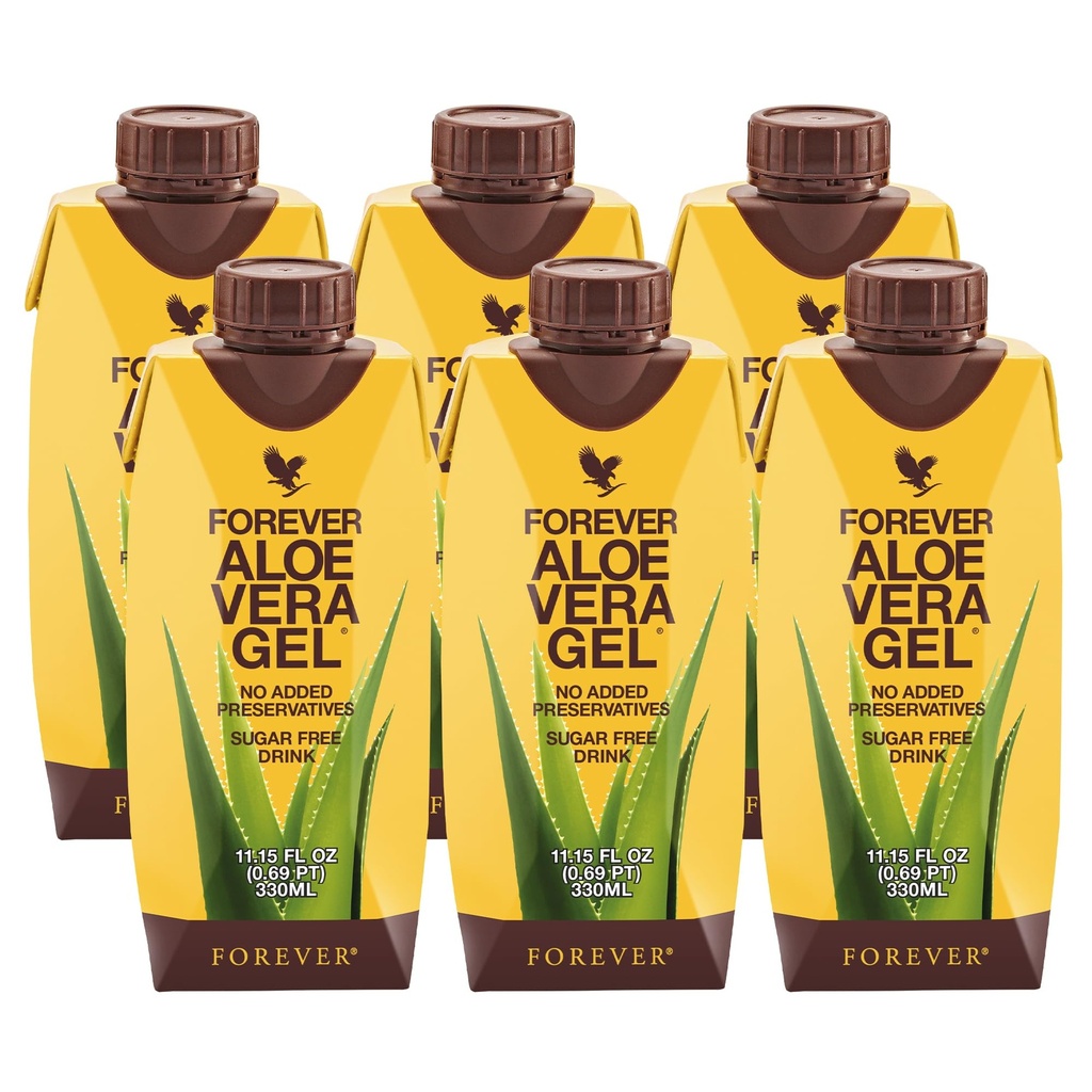 Forever Living - Aloe Vera Gel - 99,7% Pure Inner Leaf Aloe Vera Juice - Preservative-Free - 11.15 fl oz (Pacchetto di 6)