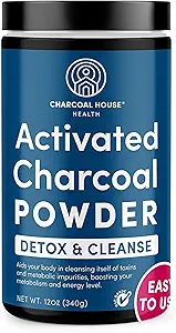 Charcoal House Detox e Cleanse USP Medical Grade Coconut Shell attivato polvere di carbone - con elevata capacità di adsorbimento e di azione rapida - Polvere, commestibile e nutrizionale - 24 oz