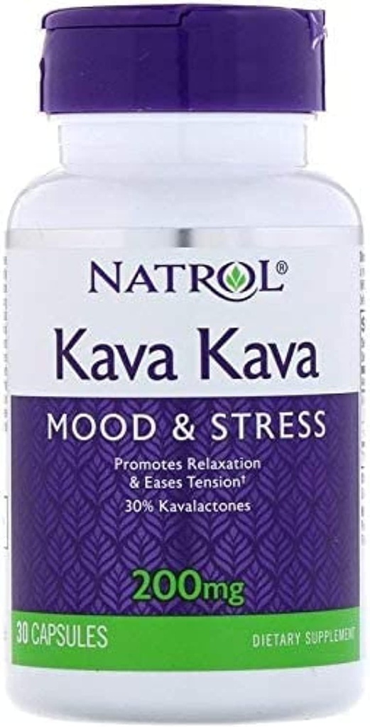 Natrol Kava Kava Capsule, 200 Mg - 30 per confezione - 3 confezioni per caso.