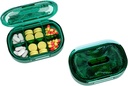 Piccola scatola di pillole, Moisture Proof Pill Case, Organizzatore di pillole di viaggio per borsa da tasca, Vitamina di medicina portatile quotidiana, Olio di pesce, Supplemento (Green)