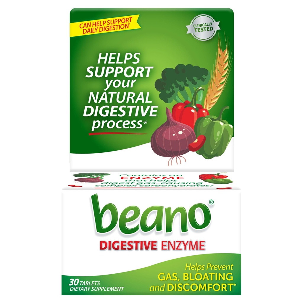 Beano Food Enzyme Integratore alimentare, 30 compresse (Pacchetto di 1)