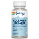 SOLARAY Collagen Keratin con acido lipoico alfa e acido ialuronico - Pillole di Collageno di tipo I, II e III - Capelli, Pelle, Unghie e Supporto Sanitario Congiunto - 30 Serve, 60 Capsule