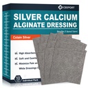 Ag Silver Calcium Alginate Wound Dressing Pads 3' x 3''' (Pack of 10), Morbido Altamente Absorbente Silver Wound Dressing, Non-Adhesive Dressing for Wound Care, Painless rimozione Gauze Pads for Wounds