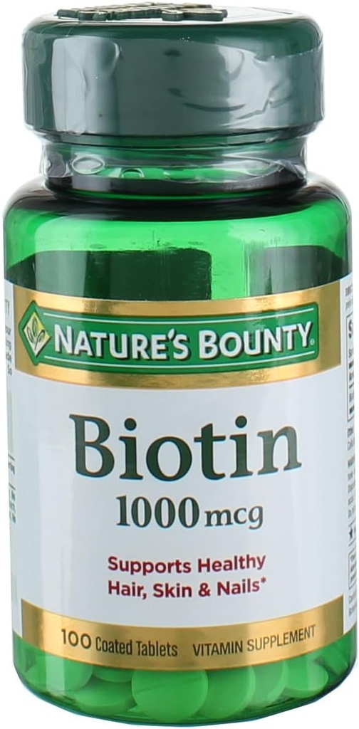 Tablet rivestiti biotina, 1000 mcg, 100 Ct (1 confezione)