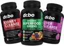 Organic Superfood Greens & Fruit Supplements - Liver Kidney Cleanse Detox Support Supplemento - Green Veggie Powder Blend Vegeta Foods & Help Repair Kidneys, Bladder Control & Urinary Tract Health