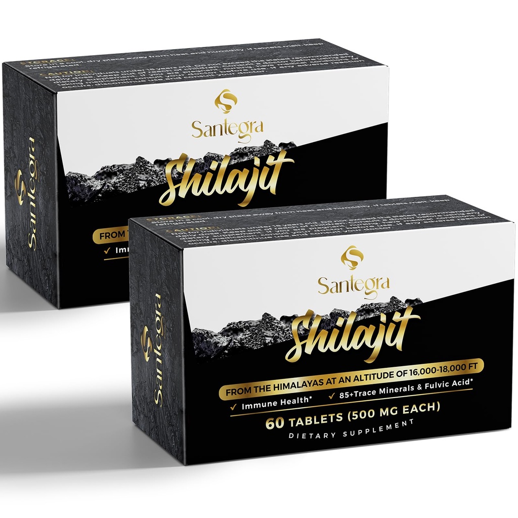 30.000 MG Shilajit compresse, 100% Shilajit Pure Tablets per le donne e gli uomini, Himalayan Organic, Acido Fulvico & 85+ Minerali di Trace, Supplemento di resina per l'energia e il sistema immunitario, 120 conteggi