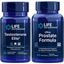Estensione di vita Testosterone Elite, 30 capsule vegetariane | Formula ultra prostata, 60 softgels | prostata sana, supporto di produzione di testosterone, integratori per gli uomini