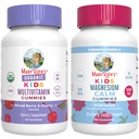 MaryRuth's Gummies for Kids–USDA Organic Multivitamin (Mixed Berry & Cherry), & Magnesium Calm (Hibiscus) | No Gelatin!