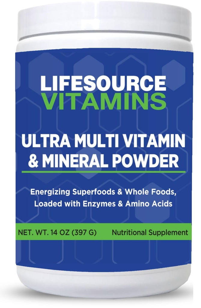Vitamine LifeSource Ultra Multi Vitamin & Mineral Powder - Intero Food Based - Alimentazione 30 giorni