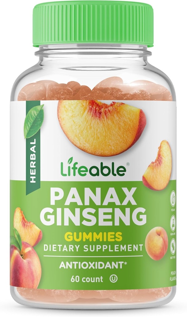 Panax Ginseng supplemento | Grandi Tasting Ginseng Supplementi | Panax Ginseng Extract | Ginseng Gummies per donne, uomini, adulti | 90 Gummies