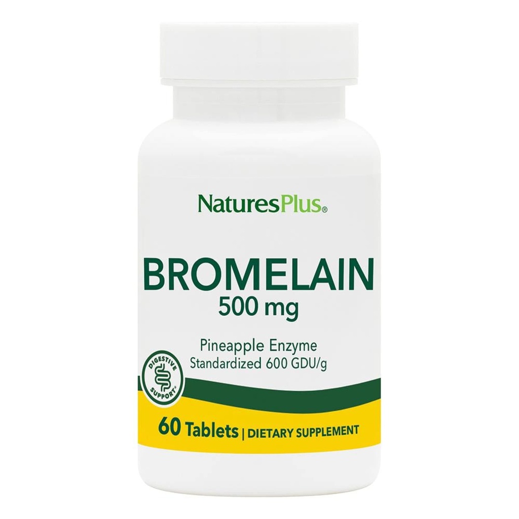 Natures Plus Bromelain - 500 mg - Natural Proteolytic Supplement - 60 compresse vegetariane (60 porzioni)