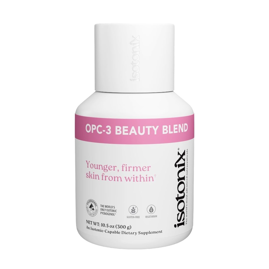 Isotonix OPC-3 polvere di miscela di bellezza | supporto del collagene con Pycnogenol®, semi di uva e estratto di vino rosso | La pelle dei capelli e le unghie supplemento con acido biotin & ialuronico | Polvere antiossidante - 90 Serve