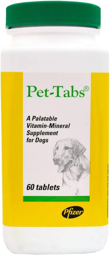 Pet Tabs Supplemento di vitamina della formula originale, 60 conte