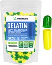 XPRS Nutra Size 2 Capsule Vuoti - 100 Conta Capsule Gelatini Vuoti - Pillole Riempimento Capsule fai da te - Pure Bovine Pill Gel Caps per Do-It-Yourself Supplements (Green/Yellow)