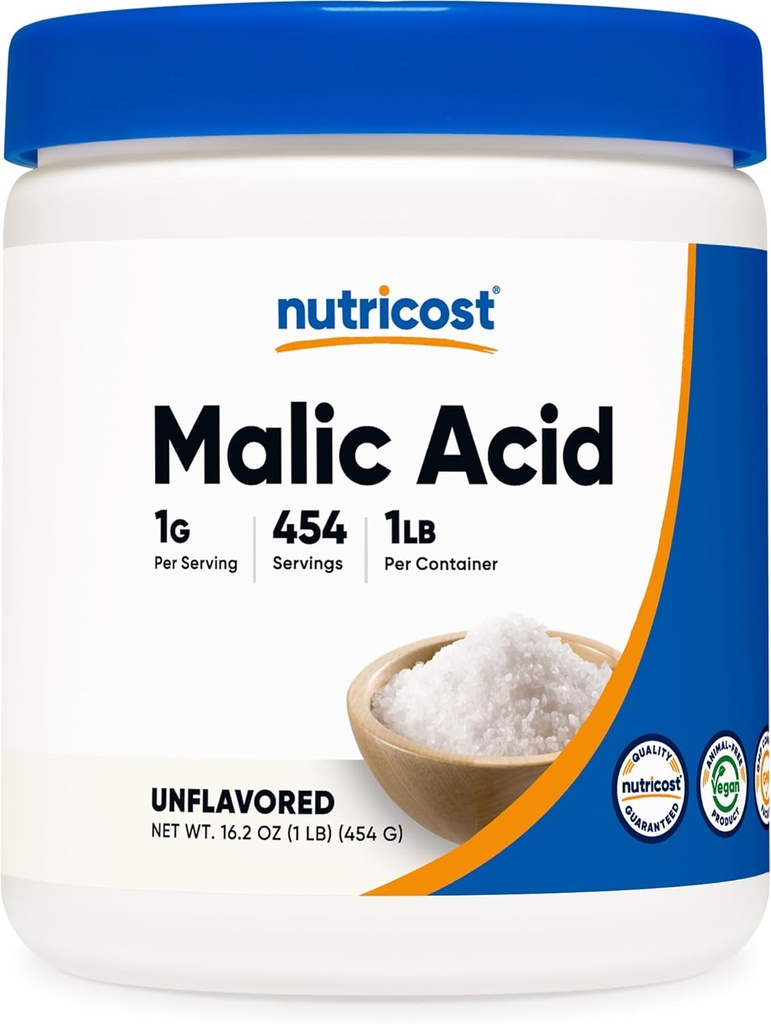 Polvere di acido malico di Nutricost 1LB - senza glutine, non OGM (454 Grammi)