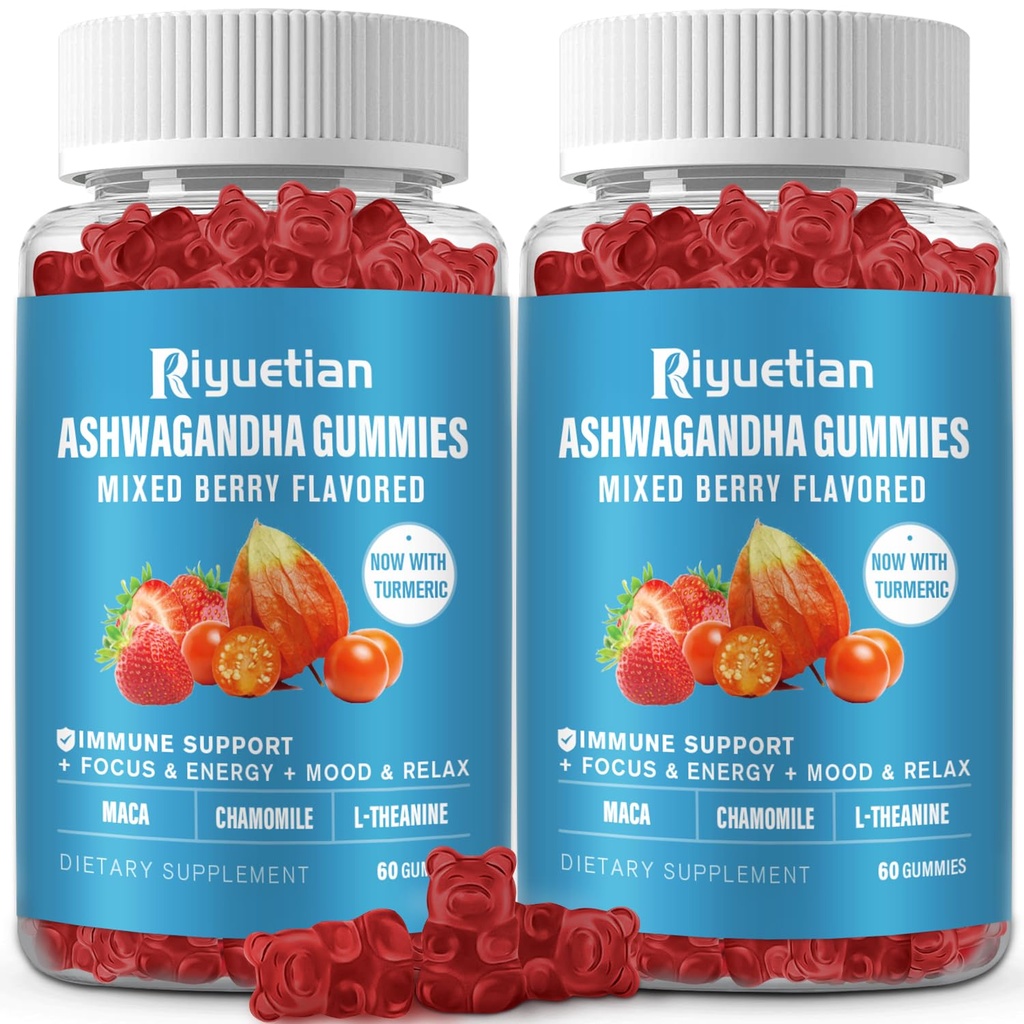 Ashwagandha Gummies per le donne e gli uomini - Supporto immunitario e l'energia aumentata - Ashwagandha Supplementi per gli uomini e le donne - Natural Strawberry Flavor (120 conte)