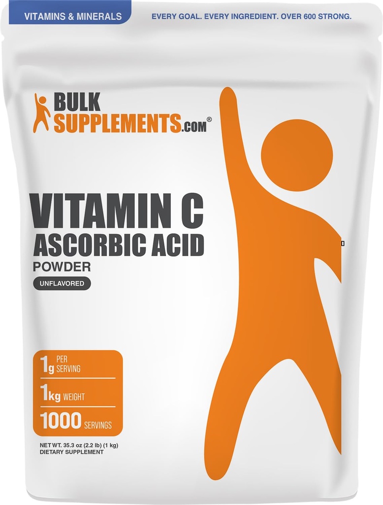 BulkSupplements.com Polvere di acido lipoico alfa - Supplemento ALA, integratore antiossidante - Gluten Free, 600mg per porzione, 1kg (2.2 lbs) (Pack of 1)