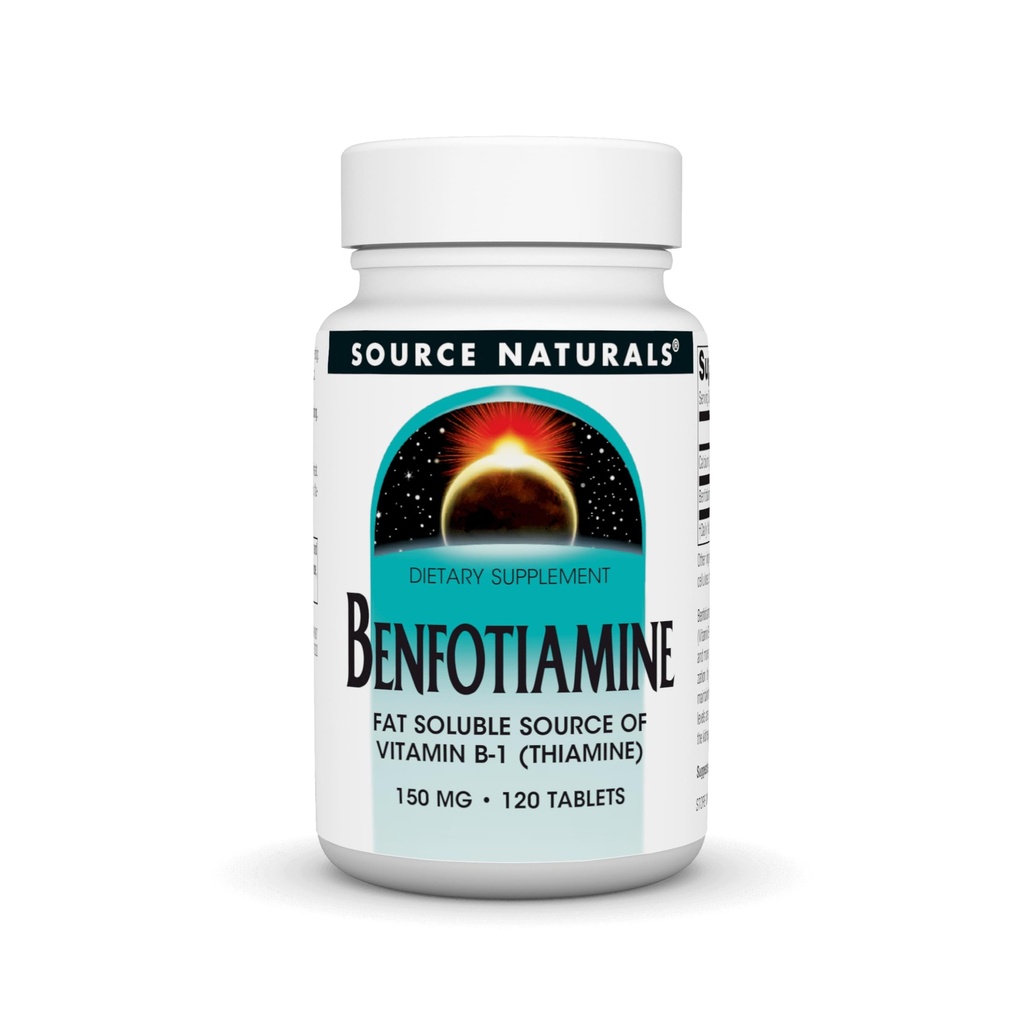 Fonte Naturals Benfotiamine, Fat Soluable Fonte di Vitamina B-1, 150 mg - 120 compresse