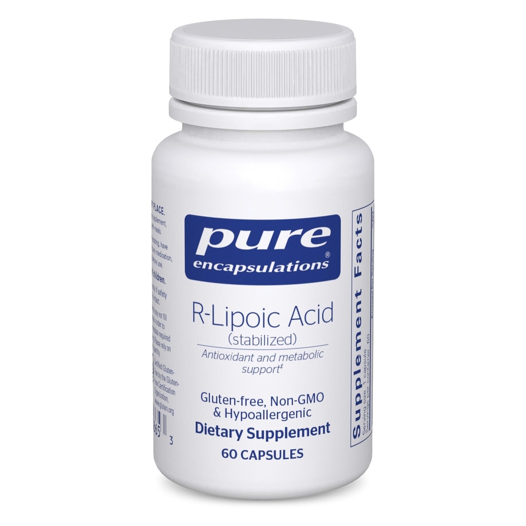 Acido R-Lipoico (Stabilizzato) | Integratore Ipoallergenico con Protezione Antiossidante Migliorata e Supporto Metabolico | 60 capsule
