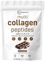 Micro Ingredienti Multi Collagen Peptides Polvere, 2lb | Tipo I, II, III, V, X + Biotina, Vitamina C & Acido Ialuronico | Cioccolato Flavor | Supporti Capelli, Pelle & Joint Health | Keto, Non OGM