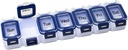 EZY DOSE Settimanale (7-Giorni) Pillola Planner, Caso di Medicina, Vitamin Organizer Box, Confronti di chiusura Impermeabili per Prescrizione sicura Medica e Prevenire Accidental Spilling, Blu
