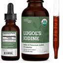 Iodio, Iodio e Potassium Iodide 2% Soluzione 3000 mcg - Liquid Supplement Drops for Thyroid Support for Women & Men, Metabolism Health, Detox Boost - Non-GMO, 395 Servings (2 Oz)