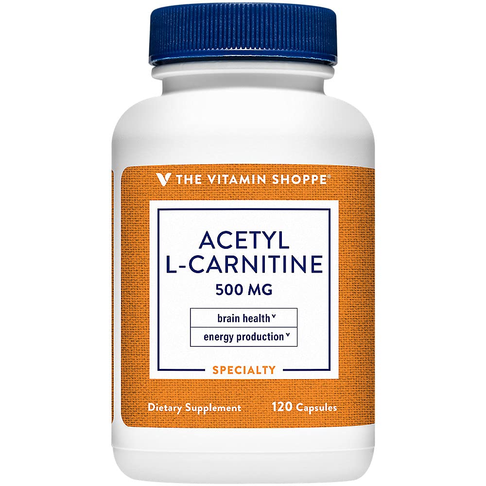 Acetyl-L-Carnitine 500mg – Supporta la funzione sana del cervello e della memoria, promuove la produzione di energia – CarnipureTM offre la forma più pura di L-carnitina (120 capsule) da The Vitamin Shoppe