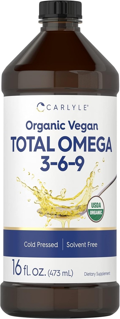 Carlyle Omega 3 6 9 | 16 fl oz | Stampato a freddo | Organico Certificato, Vegan Supplemento | Vegetariano, Non OGM, Gluten Free e Solvent Free