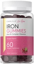 Carlyle Iron Gummies | Plus B-Complex Vitamins | 60 Vegan Gummies | Uva Flavor | Non-GMO, Gluten Free Supplement