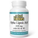Fattori naturali Acido alfa-lipoico + B 600 mg, 60 capsule