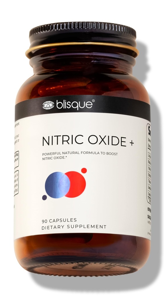 Blisque – Natural Nitric Oxide Booster Supplemento per il supporto del flusso sanguigno e Circolazione | Doctor-Approved | con L-Arginina, Frutta di Cayenne e Radice di barbabietola | 90 capsule | Vegan e Non-GMO