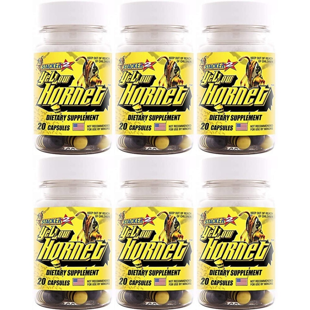 Integratore alimentare di erbe di Hornet giallo 20ct (Lot di 6 X) = 120 capsule