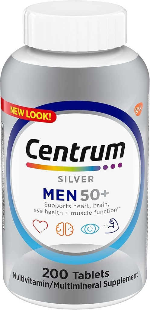 Centrum Silver Men (200 Count) Multivitamin / Multimineral Supplement Tablet, Vitamina D3