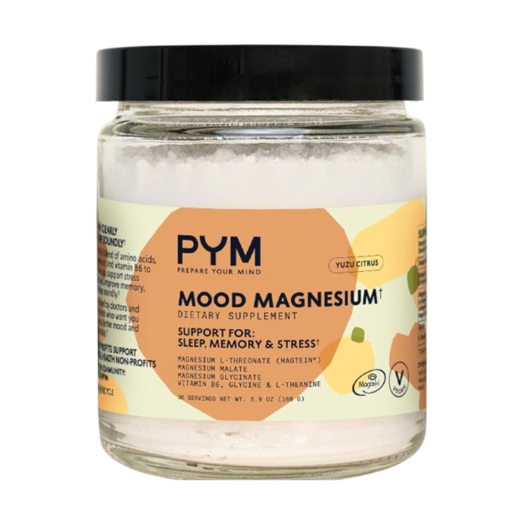 Polvere di magnesio del mood di PYM (30-Servings) glicinato di magnesio, polvere di L-Threonate & Malate | Aid & Mood Support Supplemento per lo stress