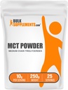 BulkSupplements.com Polvere MCT - Trigliceridi a catena media, da olio di cocco MCT, polvere di olio MCT - Supplemento MCT per energia - Gluten Free, 10g per porzione, 250g (8.8 oz) (pacchetto di 1)