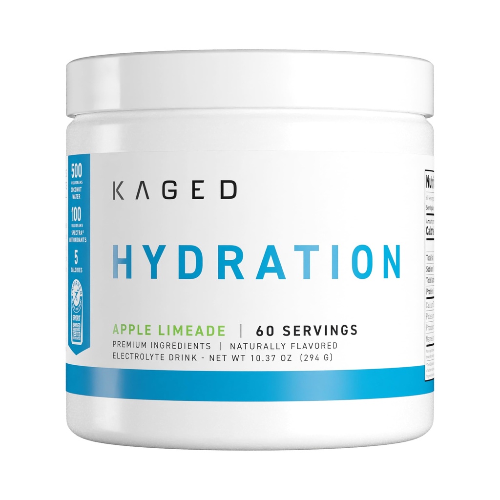 Kaged Electrolyte Hydration Powder Limeade Mela Limeade Sports Drink per uomini e donne Pre, Post, Intra Workout Supplement 60 Servings