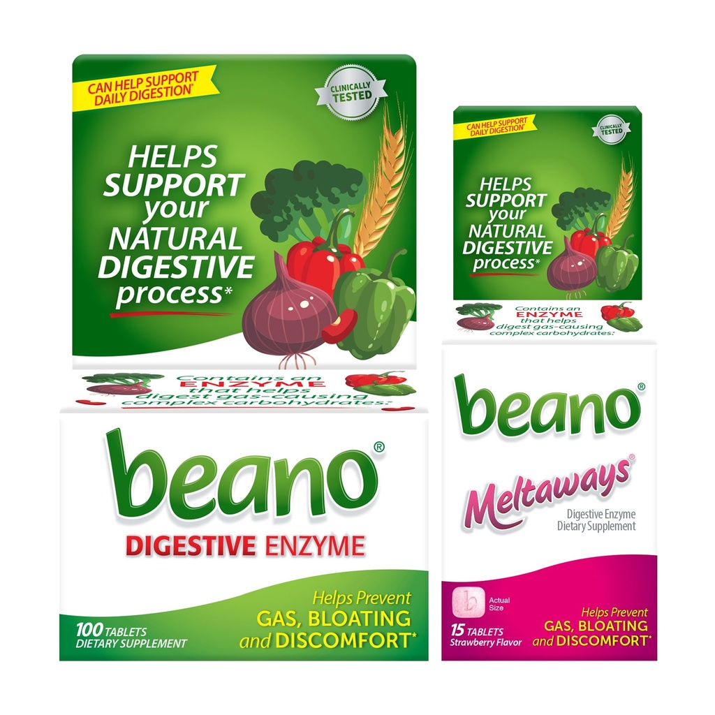 Beano Extra Forza 100ct & beano Fragola Meltaways 15ct