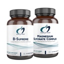 Progetti per salute Magnesio Glycinate Complex (60 capsule) & B-Supreme (60 capsule) Bundle - B Vitamin Complex con alto assorbimento Magnesio Supplemento