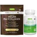 Vegan Vanilla Collagen Protein Powder + Calcium & Magnesium Complex Bundle, Supporto Bone completo, di Igennus