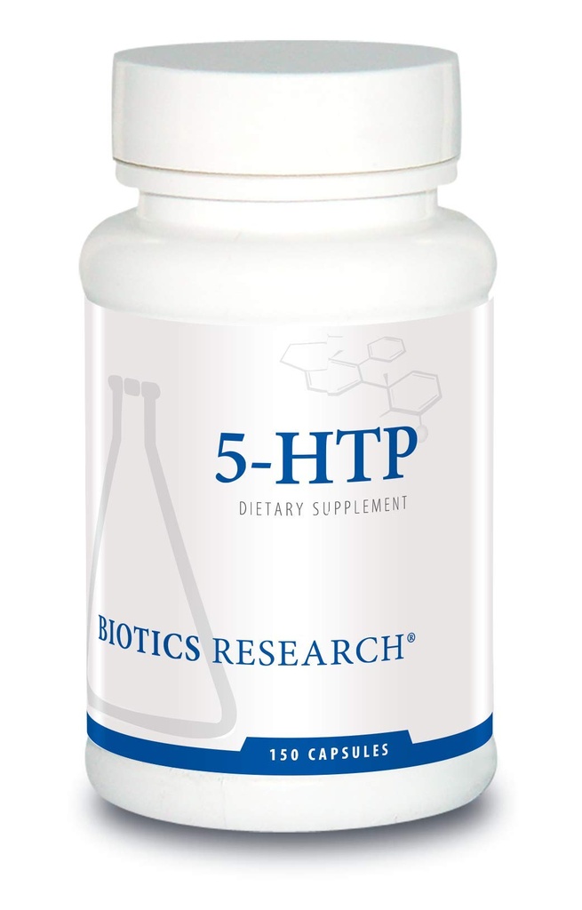 Biotics Ricerca 5HTP 50mg 5HTP Salute del cervello promuove calma Mood rilassato senso generale di benessere, produzione di serotonina, 150 capsule