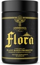 Ambrosia Flora Enzimi Digestivi con Probiotici e Prebiotici, Integratore di Salute Gut Basato sulle Piante, 32 miliardi di CFU, Probiotico Vegano per la Salute Digestiva (30 Serve)
