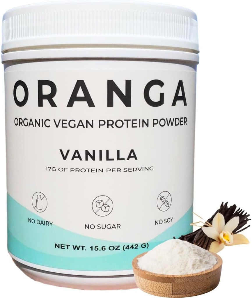 Organic Plant-Based - Rice, Pea, Pumpkin Seed Protein Powder - Vanilla - Enzimi Digestivi Inclusi, Senza Additivi, Latticini-Free, Soy-Free, Keto-Friendly, Senza Glutine, Non OGM - 17 Serve (442g)
