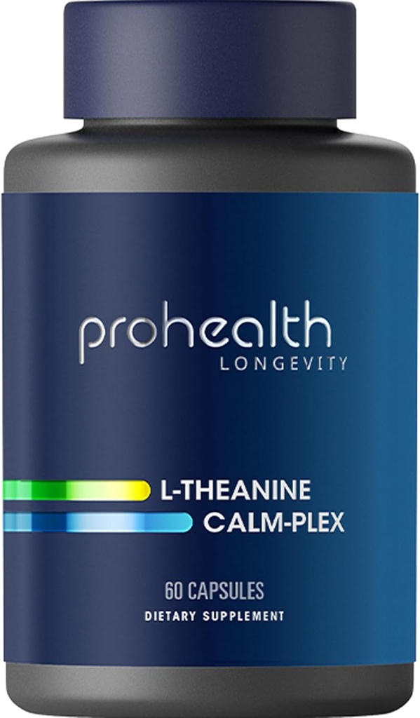 ProHealth L-Theanine Calm-Plex con GABA e 5-HTP (Suntheanine) (100 mg, 60 capsule medie)