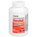 Maggiore FeroSul - Ferrous Sulfate 325 mg Tablets - Ferro da stiro Supplemento per le donne e gli uomini - Specialmente Coated Easy-to-Swallow Tablets - Rosso - 1000 Conte