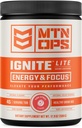 MTN OPS Ignite Lite Energy Drink Powder Gluten Free Nitric Oxide Supplement Drink Mix, L Arginina, L Citrullina, Caffeina & Nootropic Sugar Free Drink Mix, 45 Serve, Citrus rosa