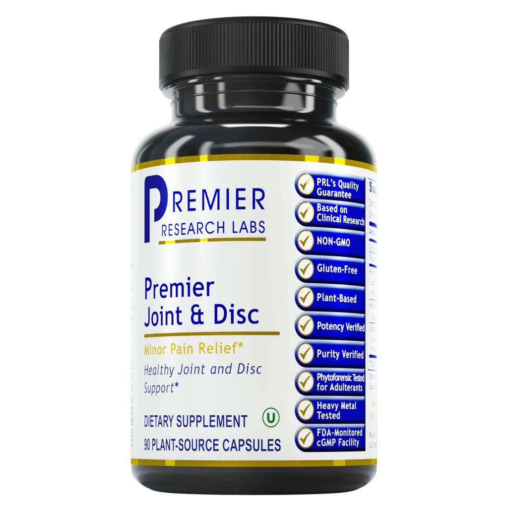 Premier Research Labs Joint & Disc Support Supplemento - per Uomo & Donne, Glucosamina, Mobilità congiunta e Salute Muscolare, Riparazione del Cartilage, Senza Glutine, Plant-Sourced - 90 Capsule