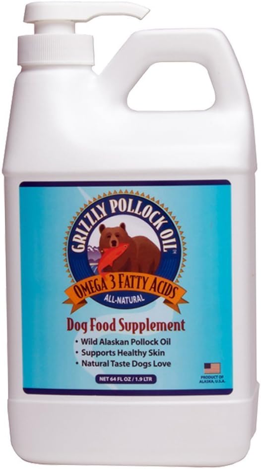 Grizzly Pollock olio cane alimentazione supplemento, 64 oncia