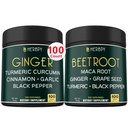 Bundle 5in1 Ginger Supplement & 6in1 Beet Root Capsule - Supporta la salute del cuore, Immune e Digestivo